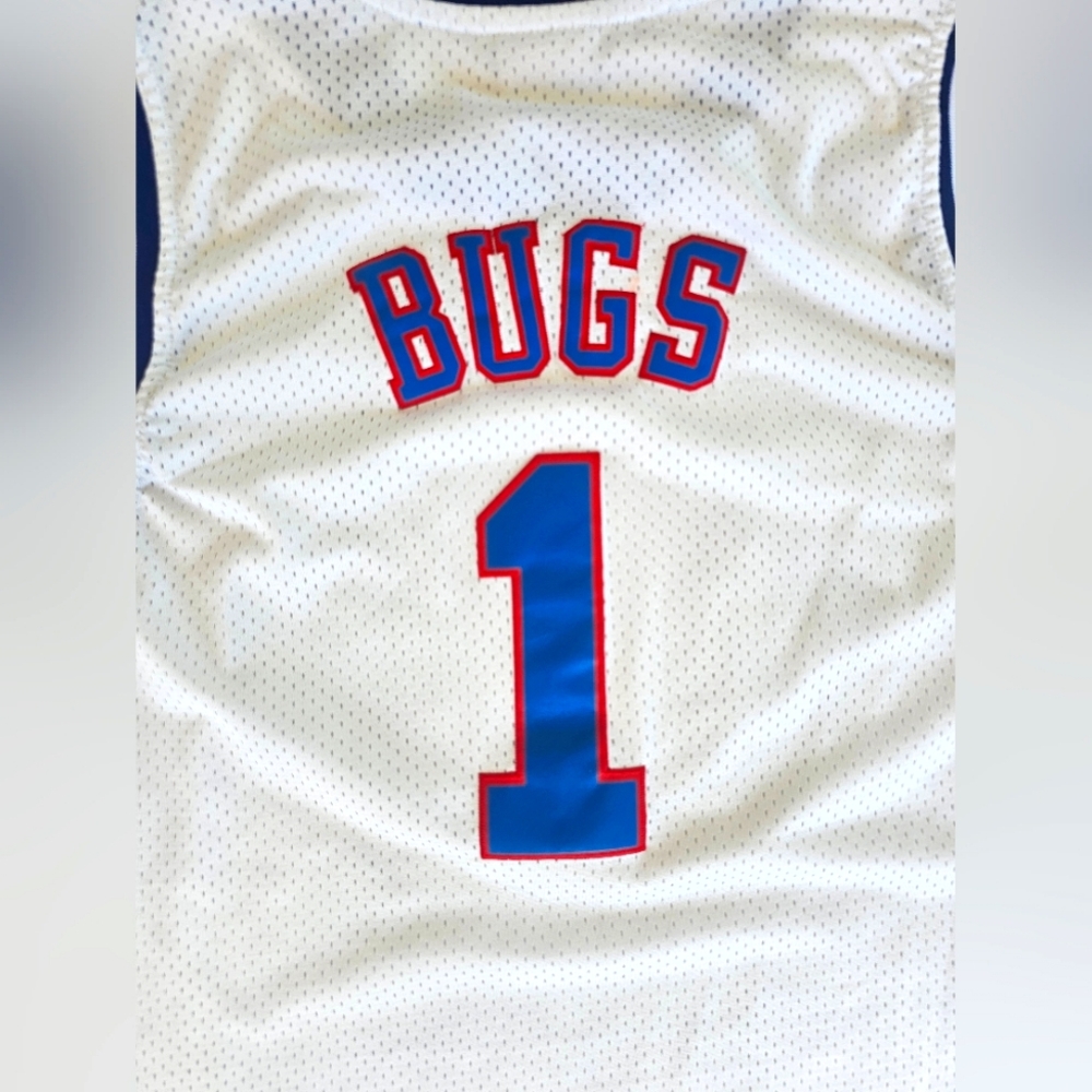 Authentic Vintage 90's Champion Space Jam Tune Squad Bugs White Jersey Tank #1 - Picture 7 of 8